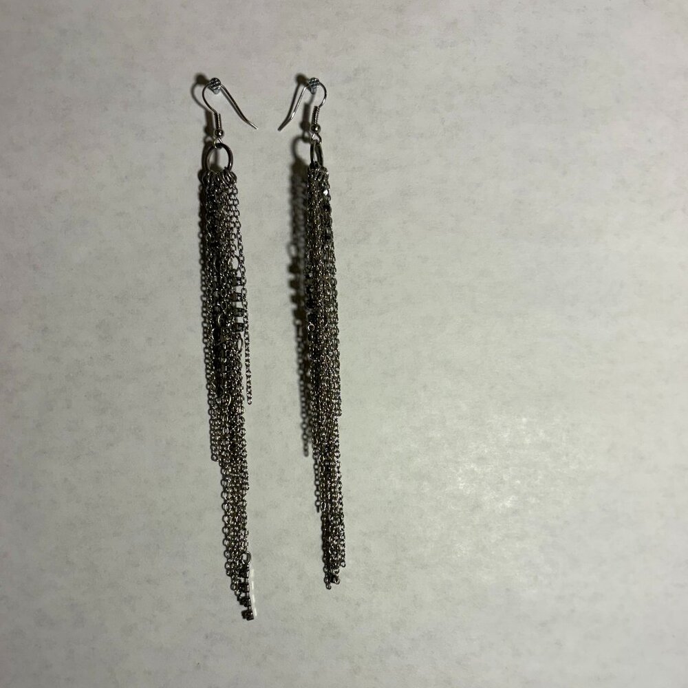 Silver Long Formal Earrings